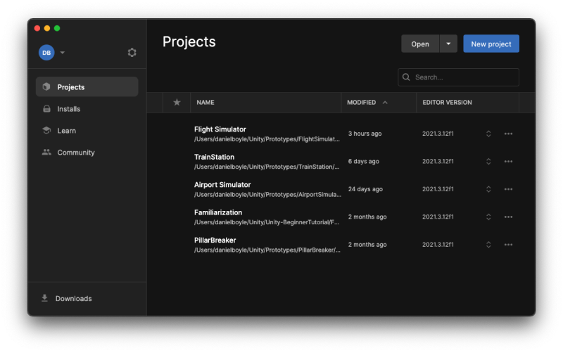 Sample screens