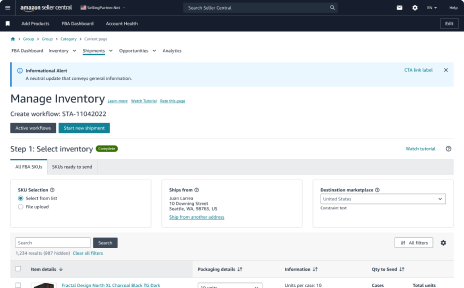 Inventory workflow - desktop