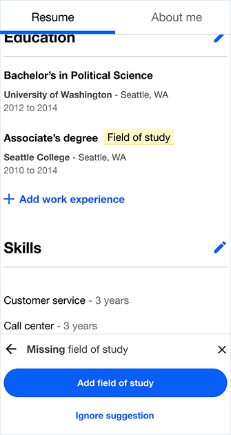 Example screenshot: mobile