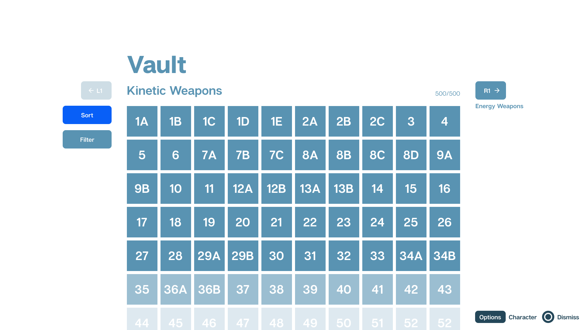 Updated vault screen