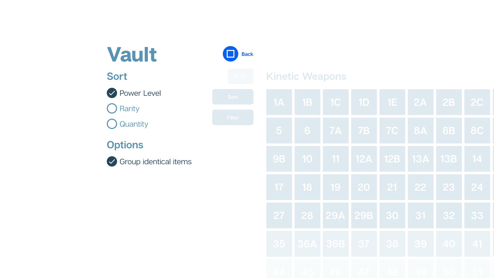 Sorting options
